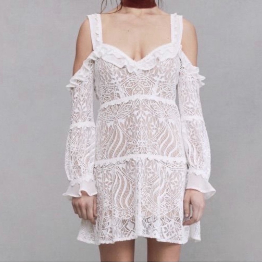 For Love And Lemons White Lace Mini Dress S